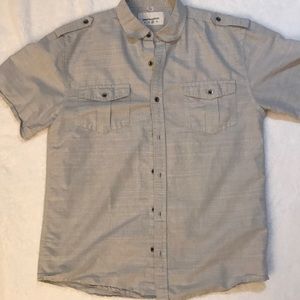 Paper denim cloth grey boys button shirt. Size 14/16